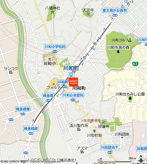 まいばすけっと川和町駅前店付近の地図